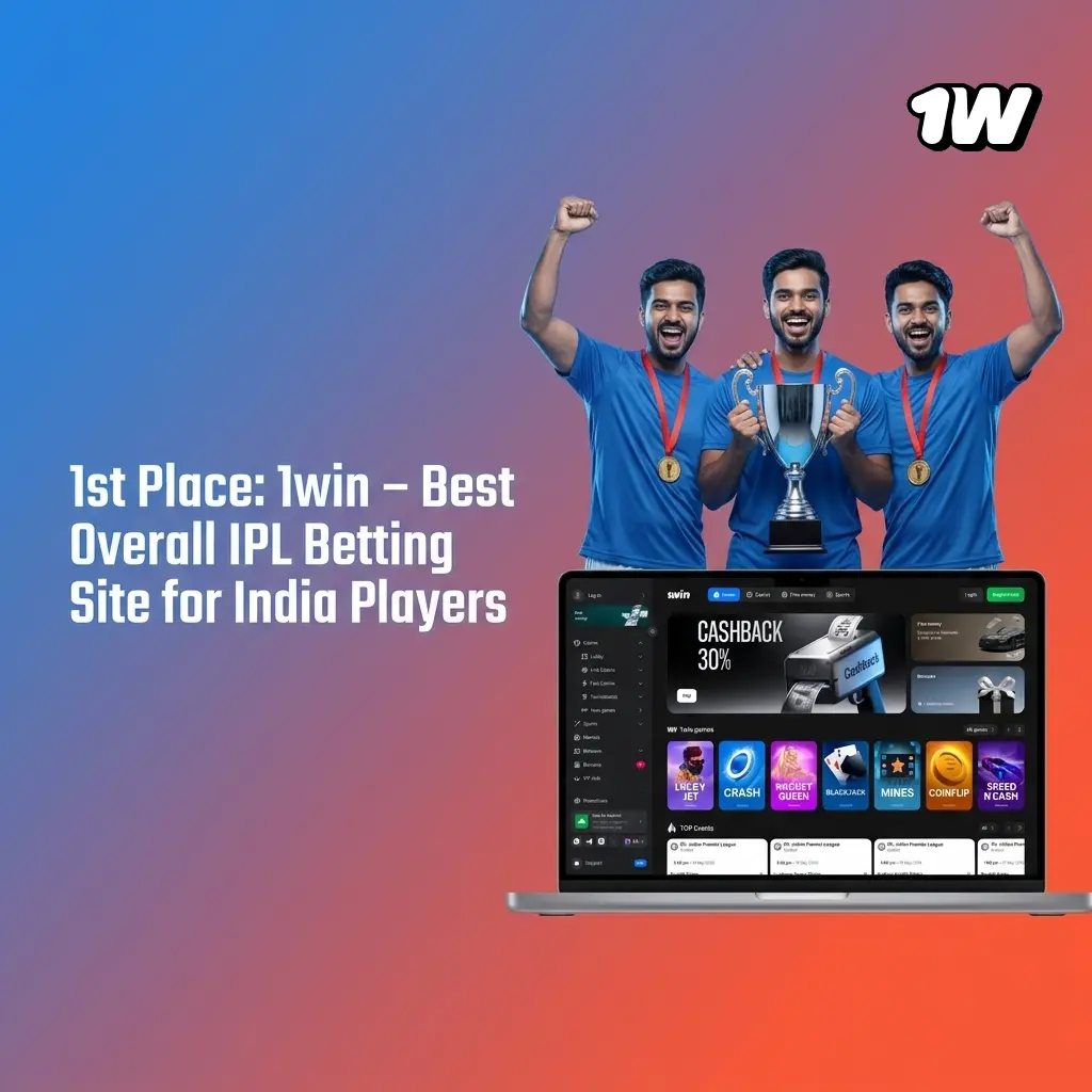 1win IPL betting site homepage showing UPI payment options and live cricket markets for India players