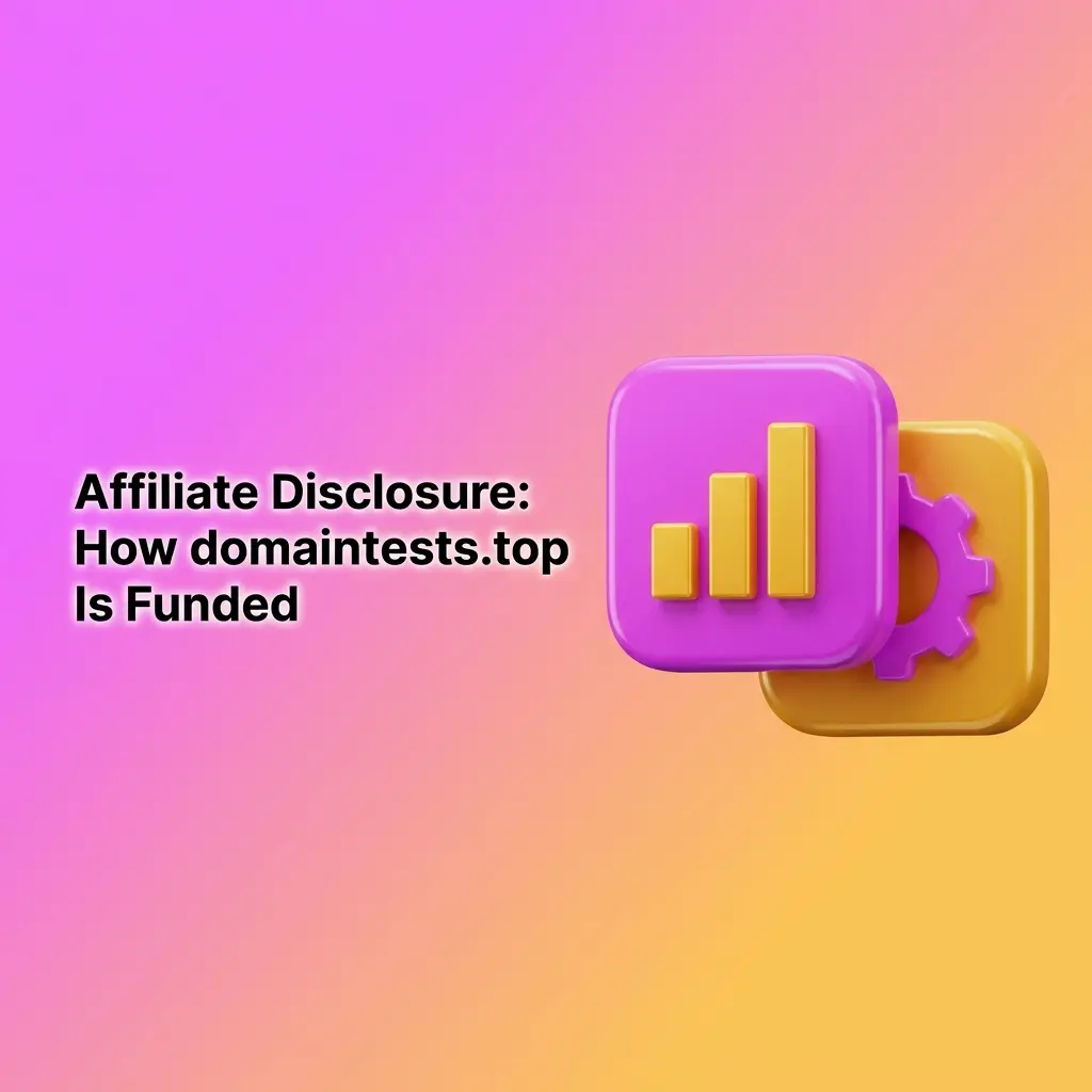 Affiliate disclosure notice explaining how domaintests.top earns commission from betting operators while maintaining editorial independence