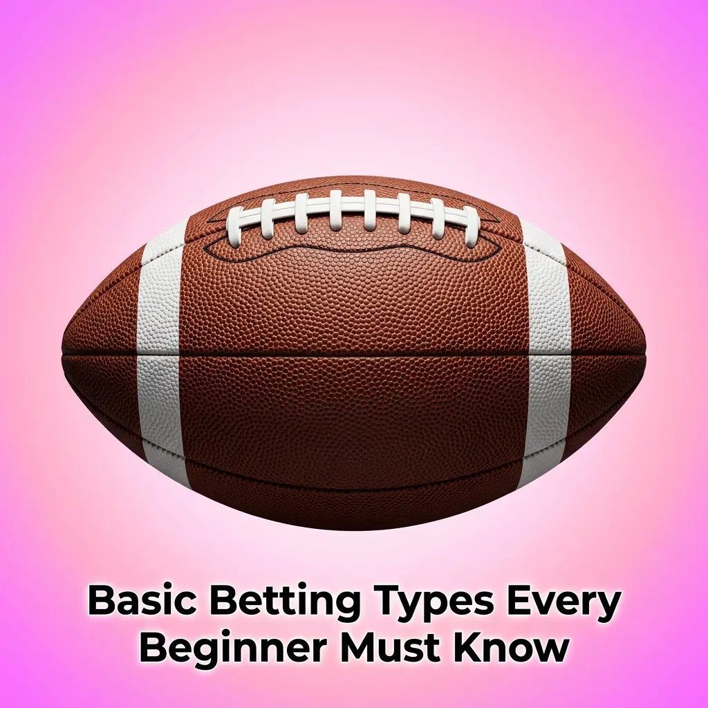 Basic betting types guide showing moneyline, point spread, totals, parlay, and same game parlay explained for beginners