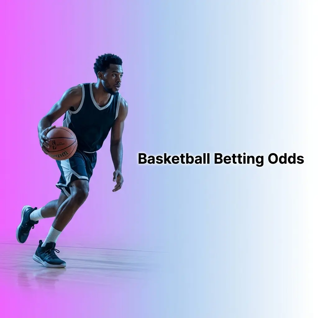 Basketball court with NBA betting odds displayed for Warriors, Celtics and Lakers matches including spreads and props