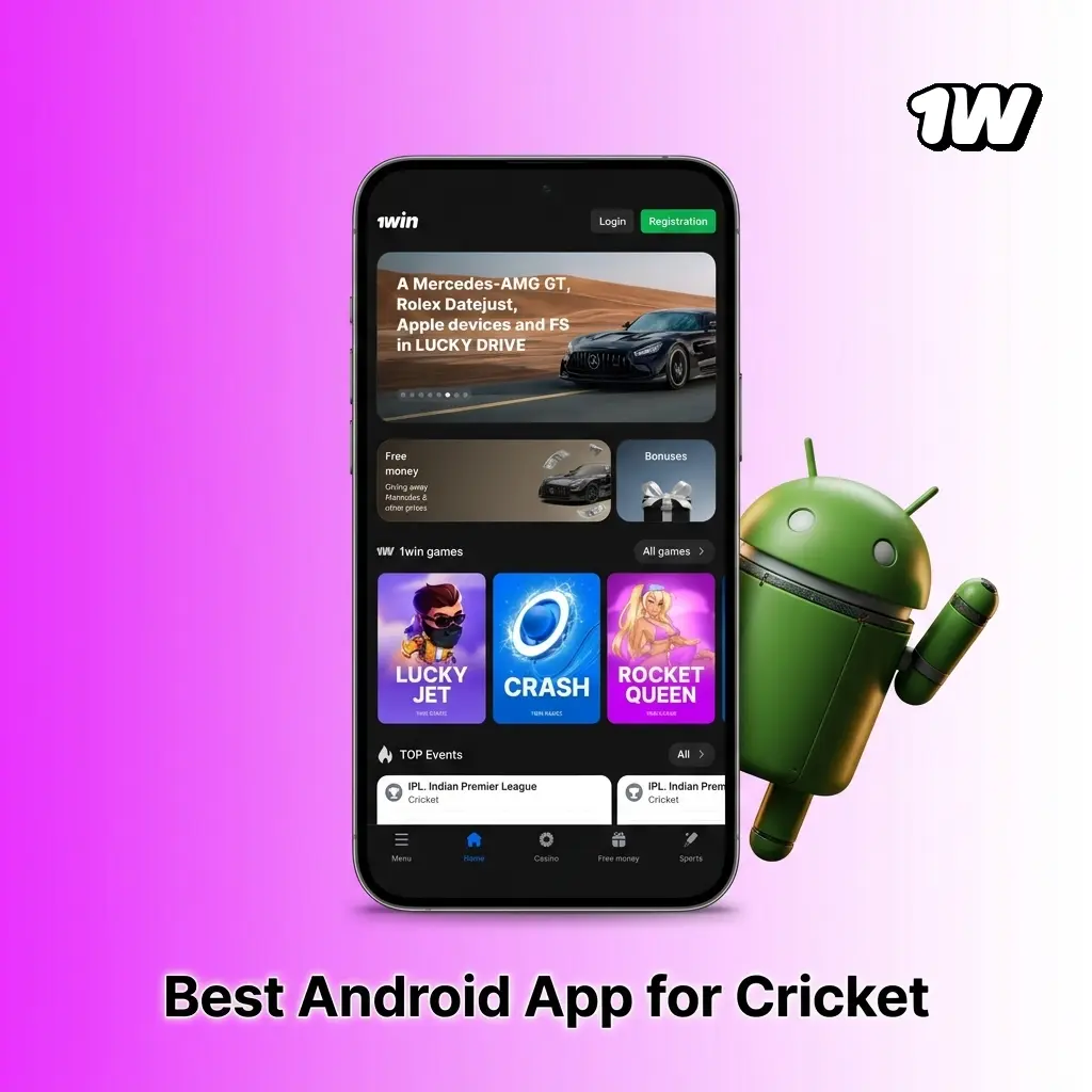 1win best Android cricket app APK 28MB, 4.4 rating, stable live IPL markets on Samsung Galaxy A54 Android 14
