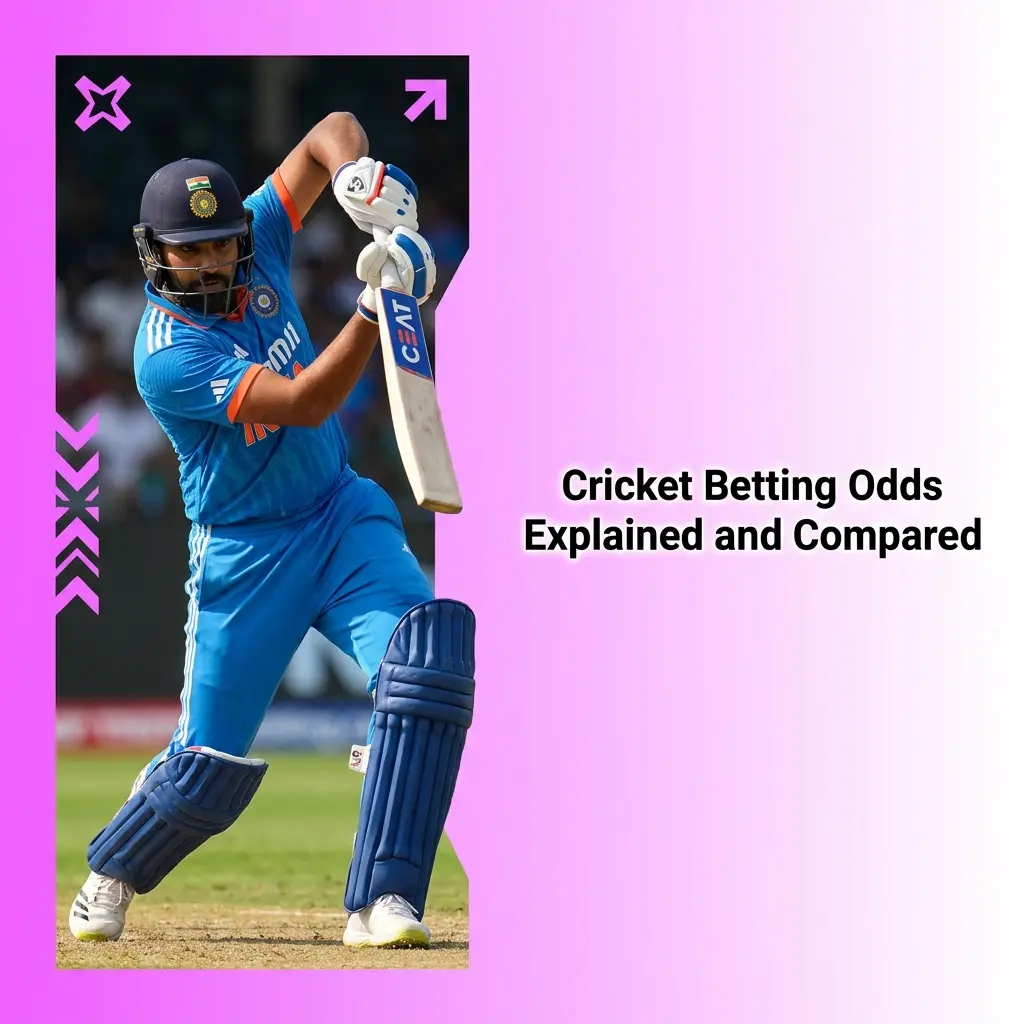 Cricket betting odds comparison chart showing overround percentages across top sites for IPL and bilateral ODI markets in India