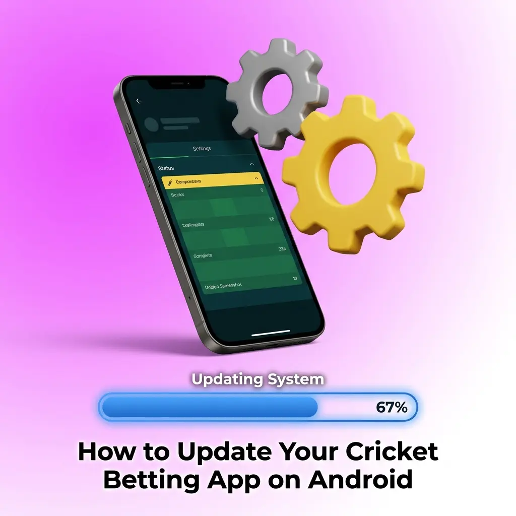 Updating a cricket betting APK app on Android manually via in-app prompt or operator website download