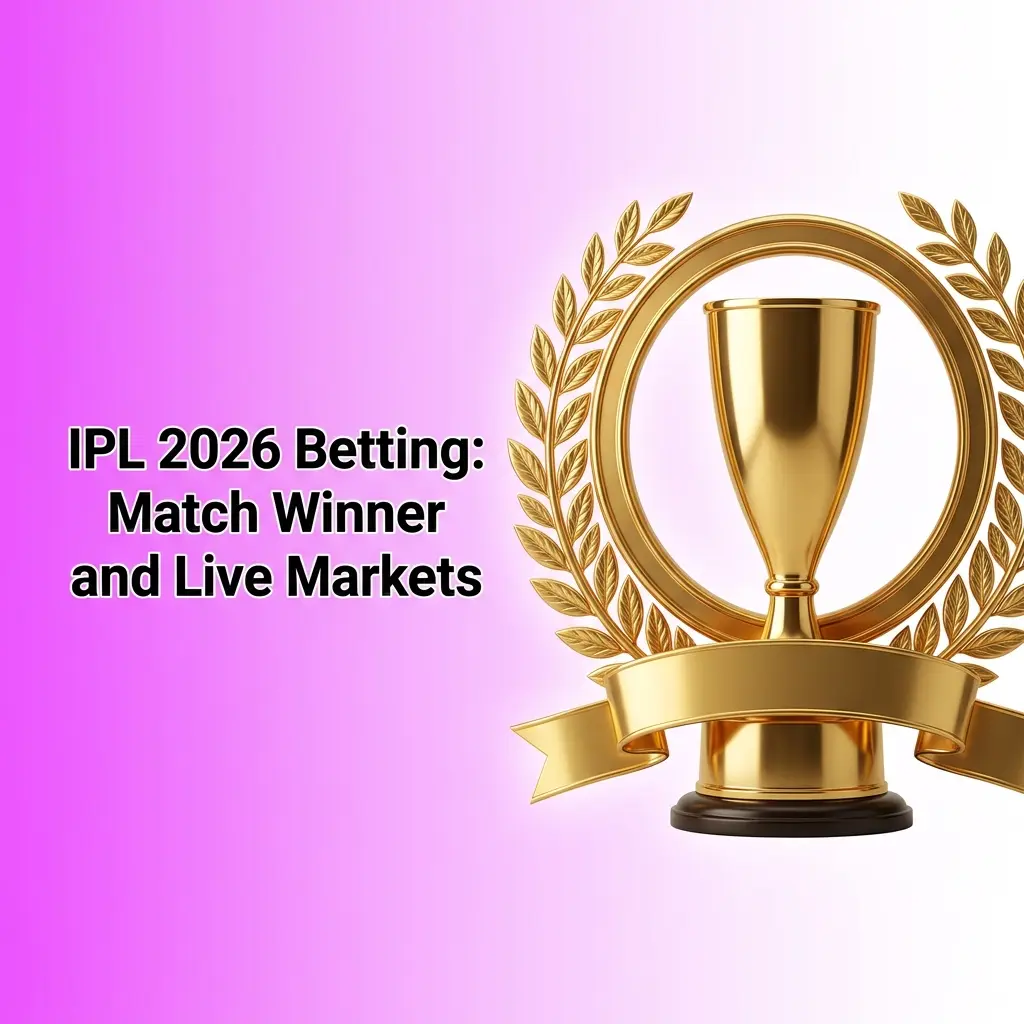 IPL 2026 live betting markets including match winner odds and over/under runs for T20 cricket fixtures in India