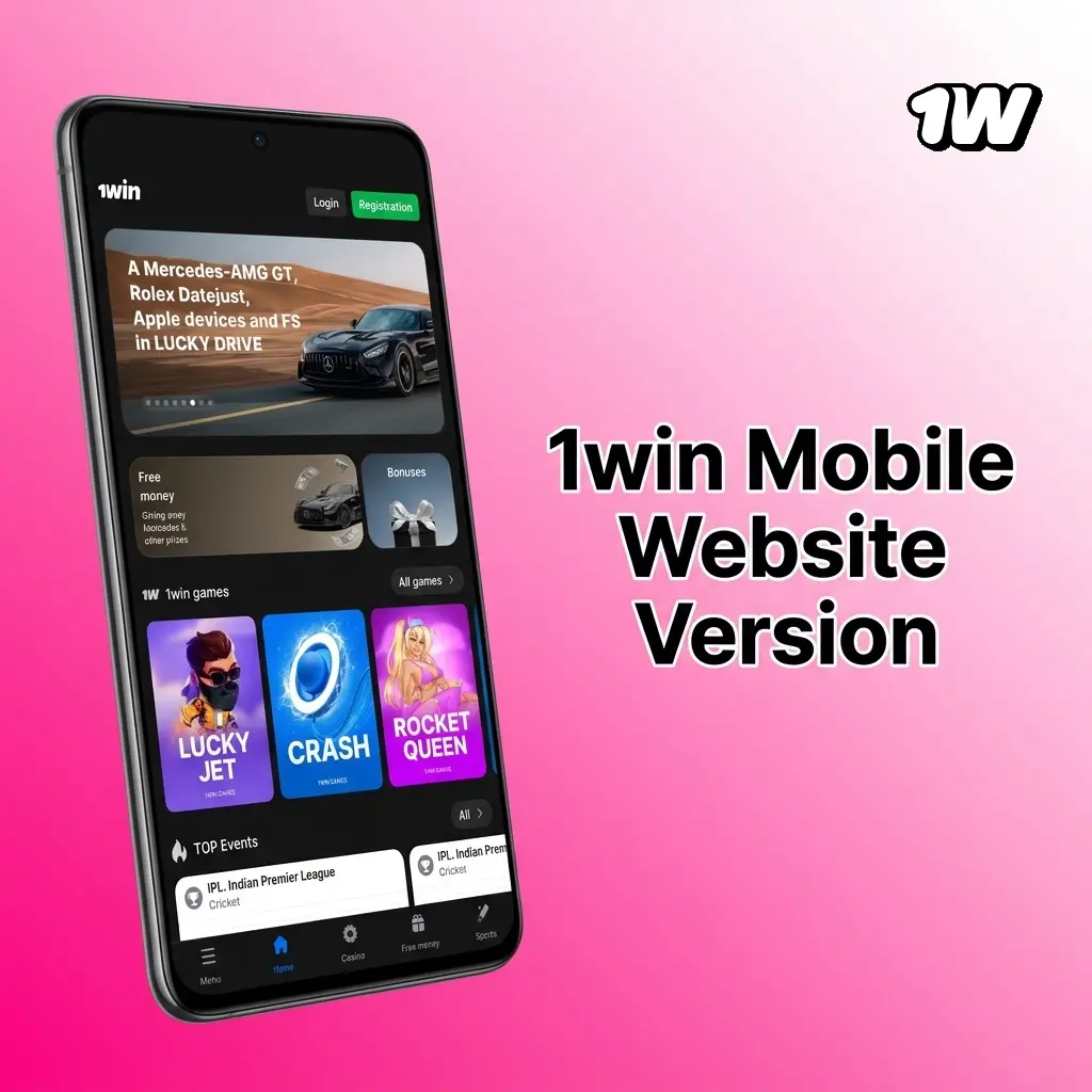 1win mobile website interface showing sports betting, casino, and payment options optimised for smartphone and tablet browsers