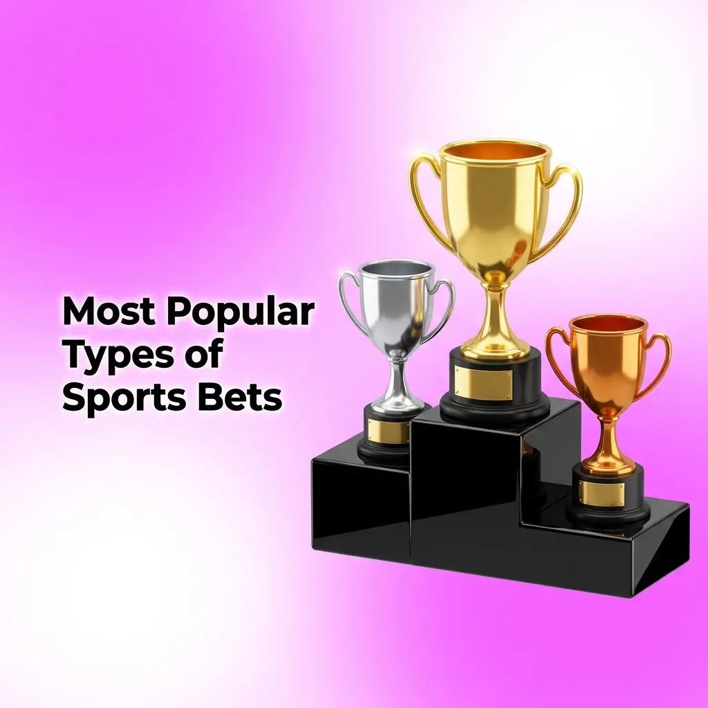 Diagram showing four core sports bet types including moneyline, handicap, totals, and prop bets for cricket and football