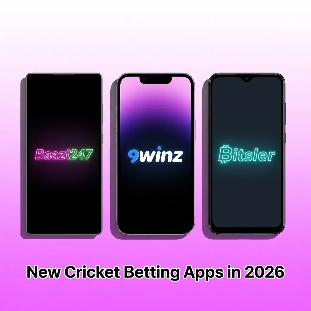 New cricket betting apps in 2026 including Baazi247, 9winz, and Bitsler with IPL and ICC markets for Indian users