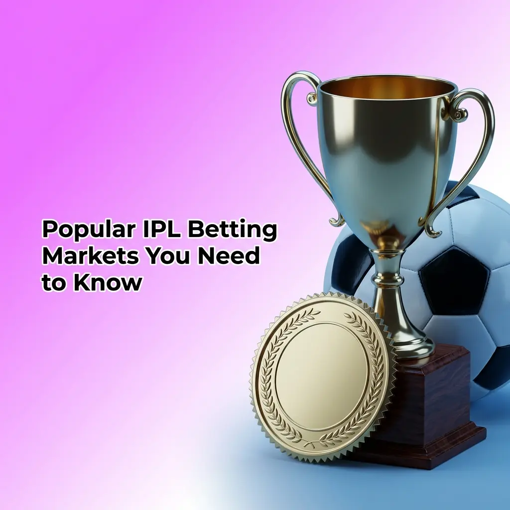 Popular IPL betting markets including match winner, top batsman, total sixes, toss winner, and player of the match options