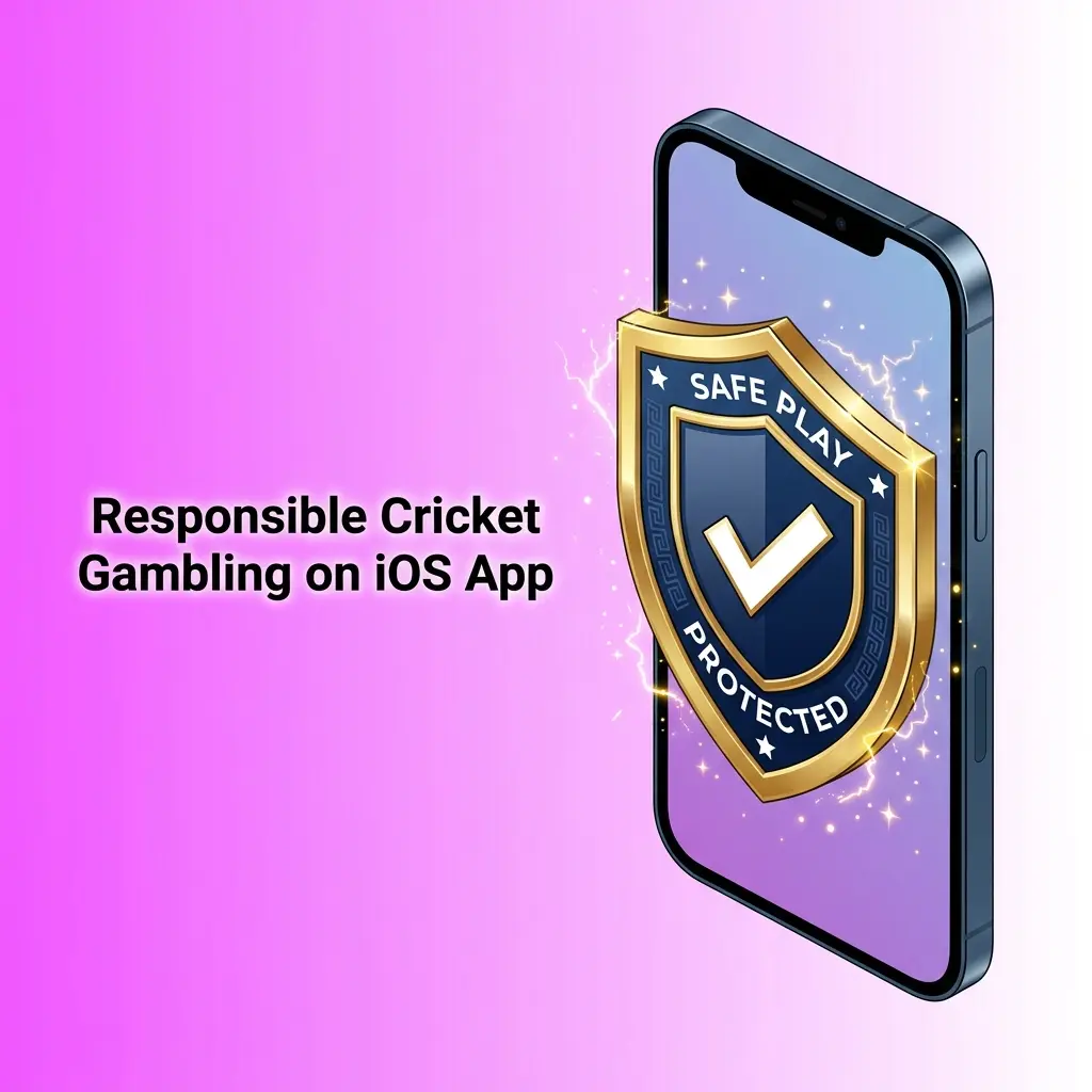 Responsible cricket gambling on iOS app showing deposit limits, self-exclusion tools, and Screen Time settings for safe betting