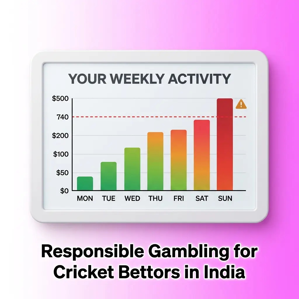 Responsible gambling tools for cricket bettors in India including deposit limits, self-exclusion, and iCall helpline support