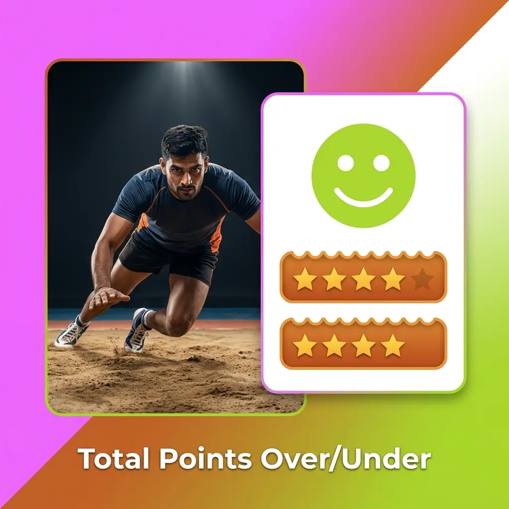 Total Points Over/Under betting in PKL matches with bookmaker-set lines like 68.5 for combined team scores
