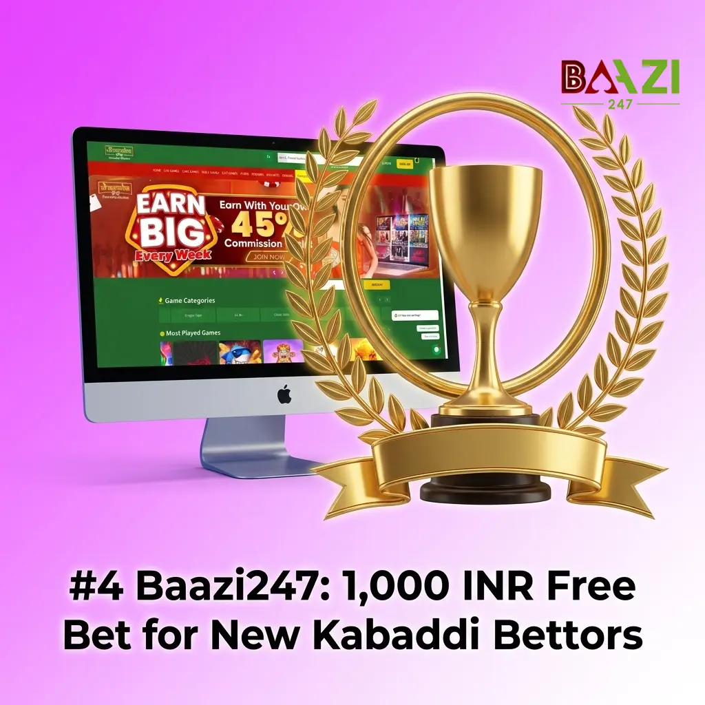 Baazi247 sportsbook offering 1000 INR free bet for kabaddi betting with Google Pay and PhonePe deposit options
