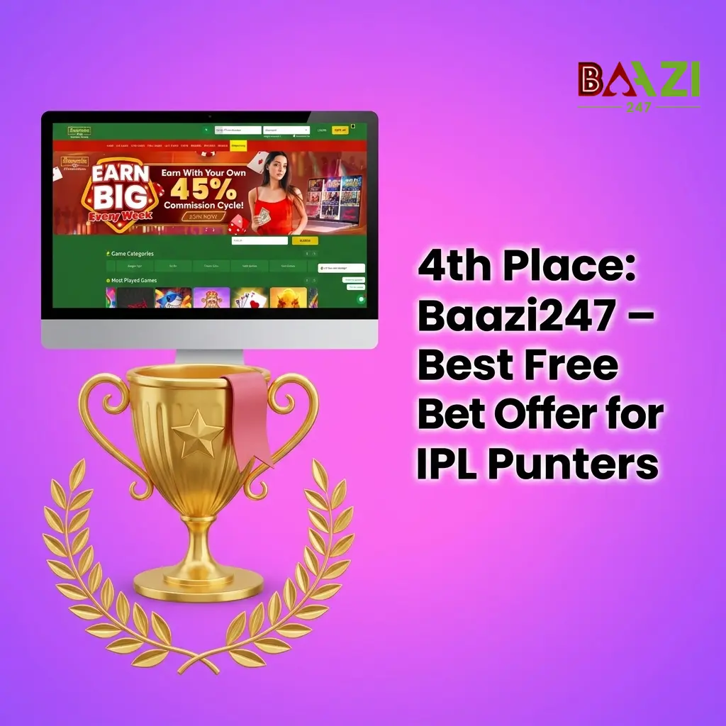 Baazi247 IPL betting site review showing 1000 INR free bet offer, UPI payment options and dedicated IPL lobby