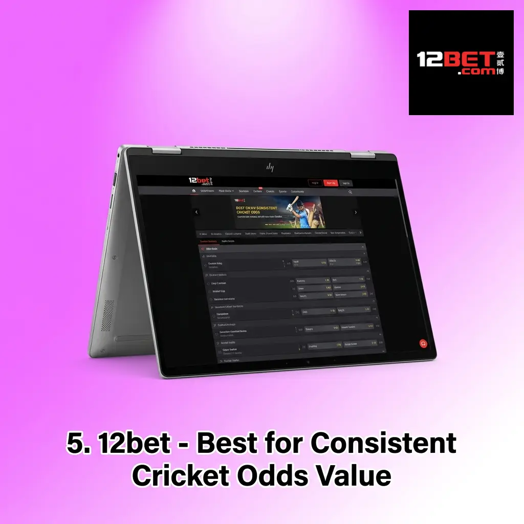 12bet cricket betting platform logo with consistent IPL odds value and Isle of Man GSC licence for Indian bettors