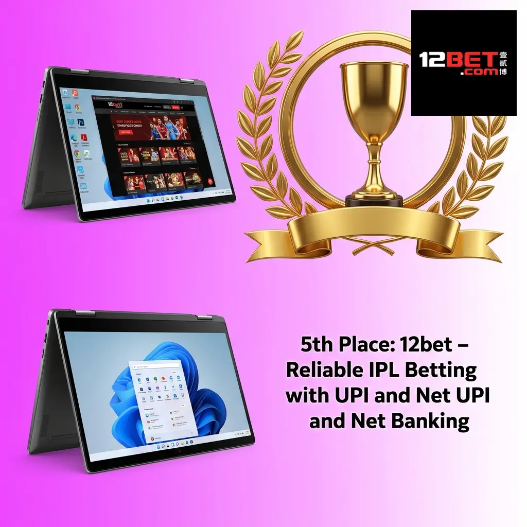 12bet IPL betting site interface showing UPI and Net Banking deposit options with cricket markets