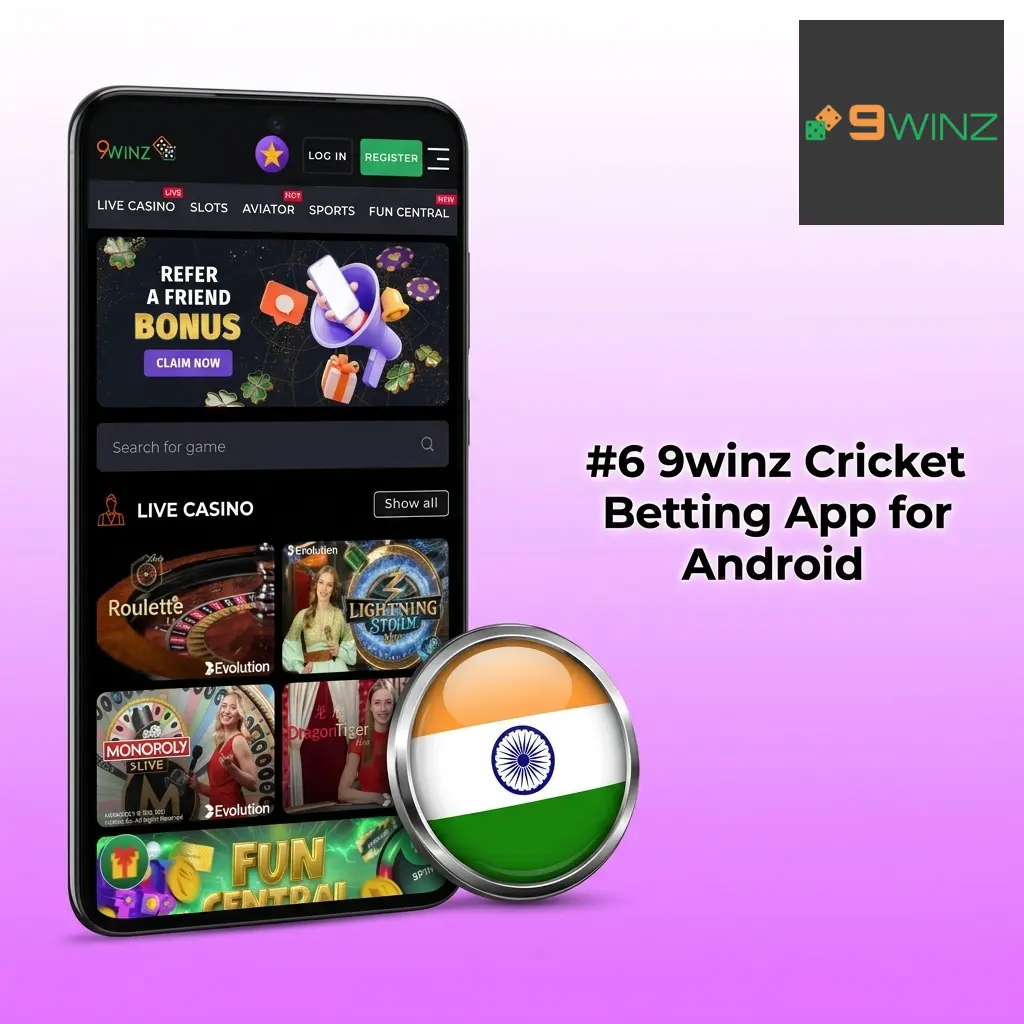 9winz cricket betting Android app with 450% bonus up to 150,000 INR, UPI, GPay support and 25+ live markets