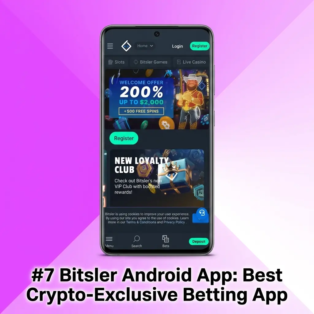Bitsler Android APK app interface showing crypto betting options with Bitcoin and Ethereum deposit support for Indian users
