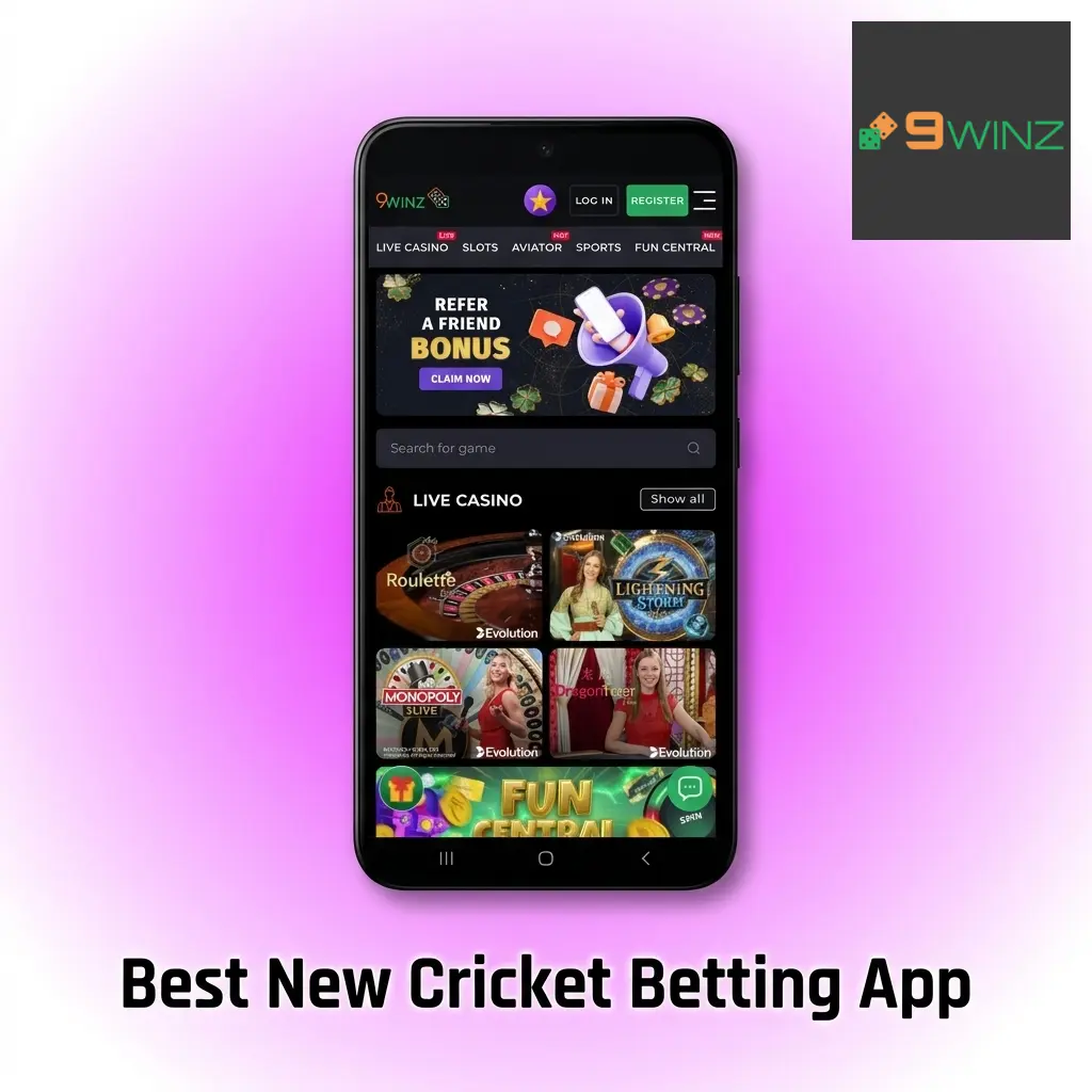 Cricket betting app 9winz with 450% welcome bonus up to 150,000 INR featuring GPay deposits and IPL 2026 coverage
