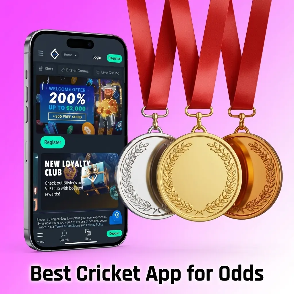 Bitsler cricket betting app showing competitive IPL 2026 odds margins at 4.2% overround for USDT bettors